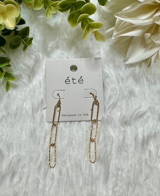 The Gold Paperclip Dangle Earrings