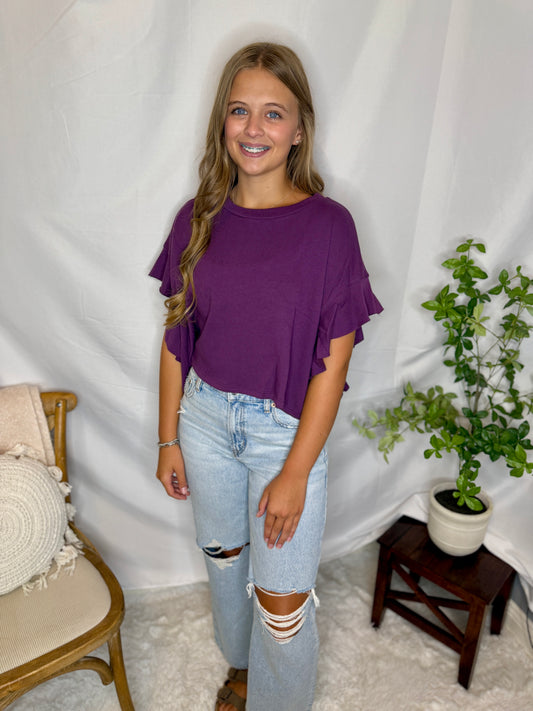 The Wesley Ruffled Sleeve Top