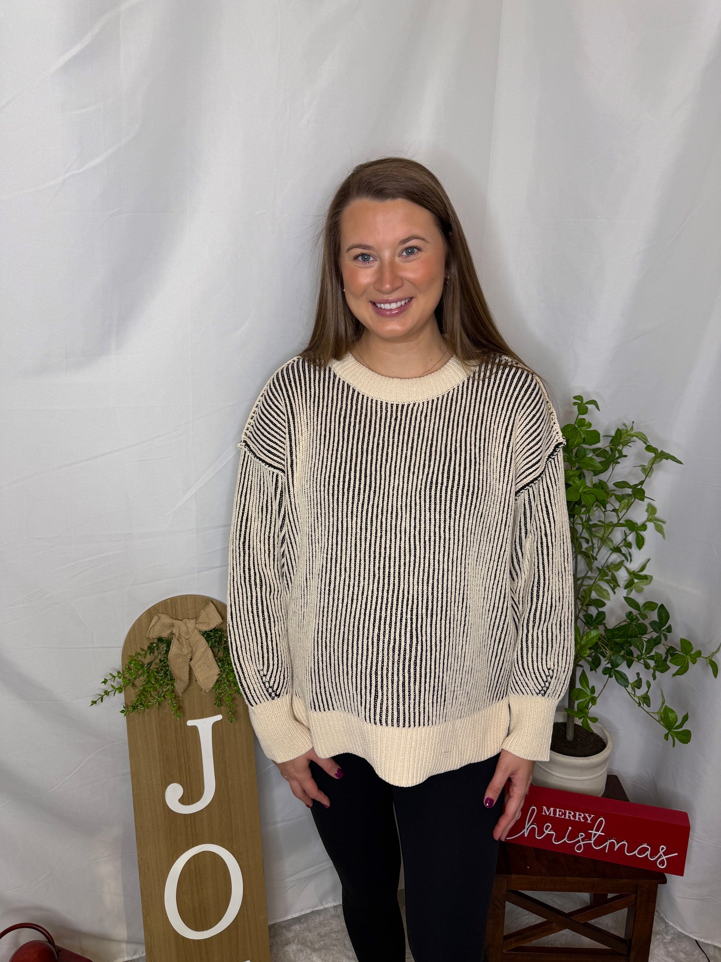Two Tone Crewneck Sweater