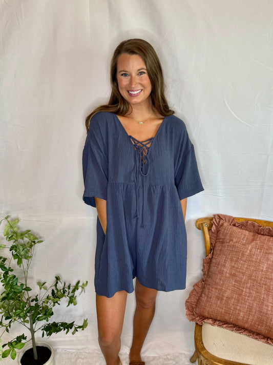 The Lace Up Romper