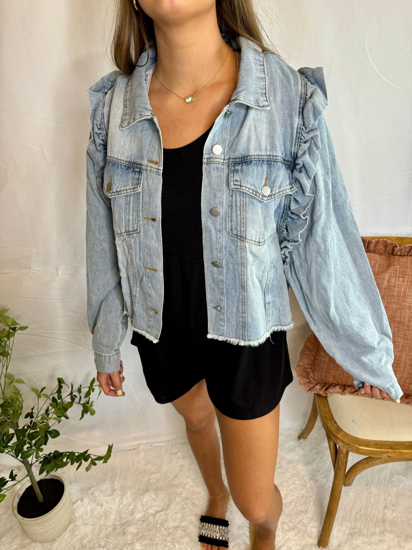 The Ruffle Denim Jacket