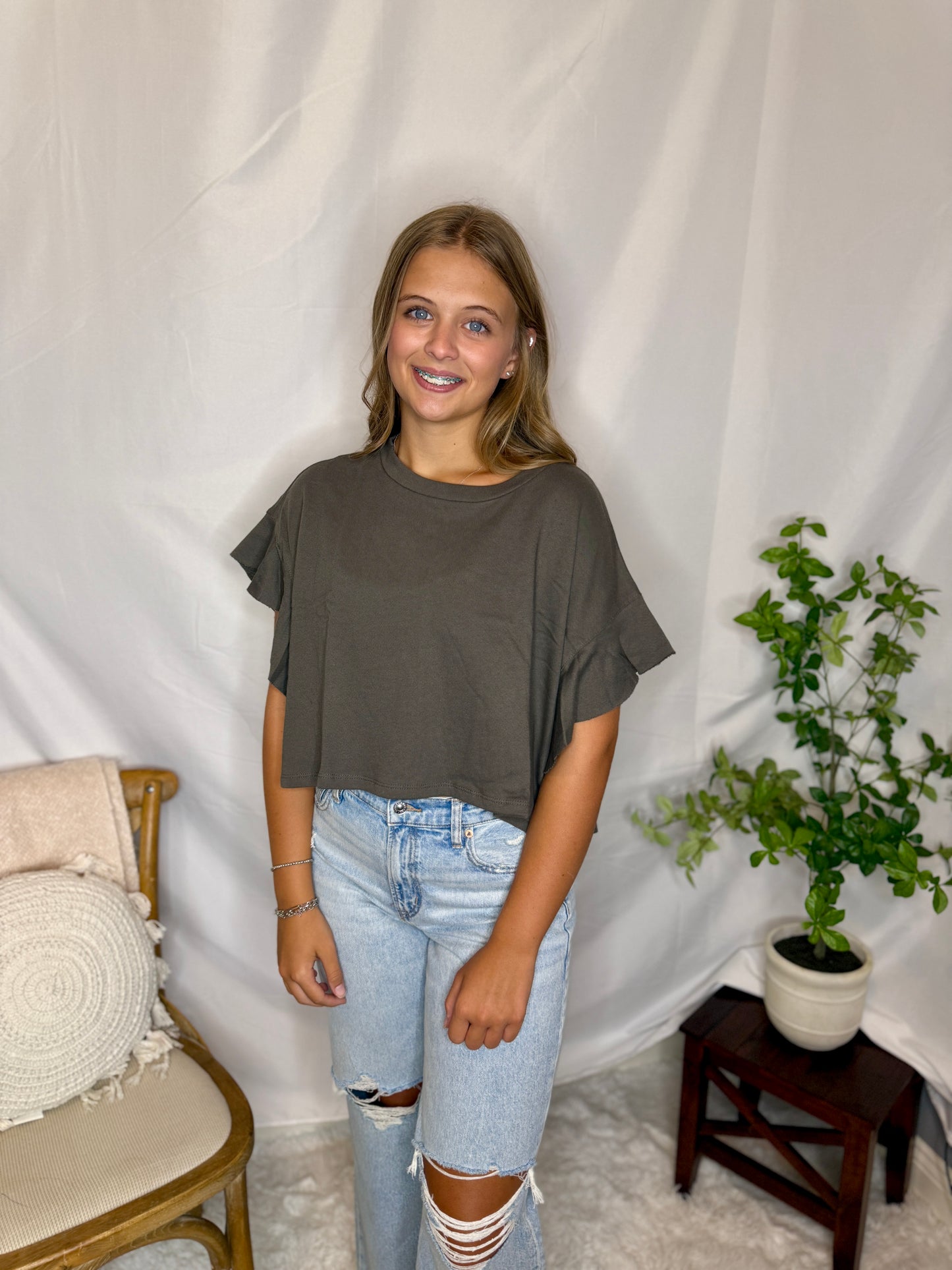 The Wesley Ruffled Sleeve Top