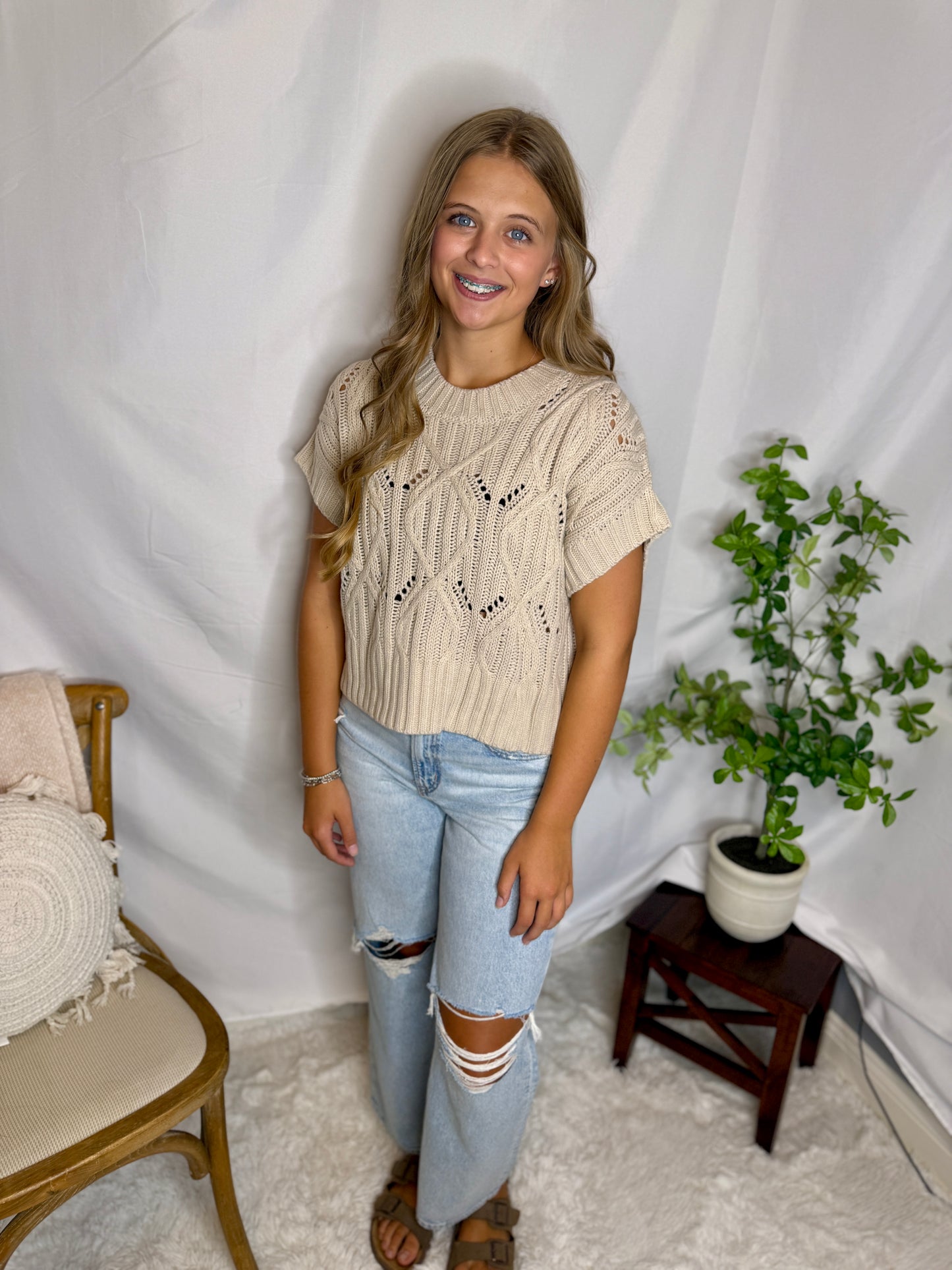 The Emmy Short Sleeve Sweater
