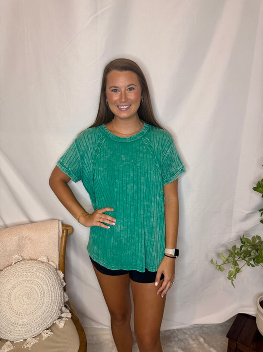 The Ribbed Boat Neck Tee