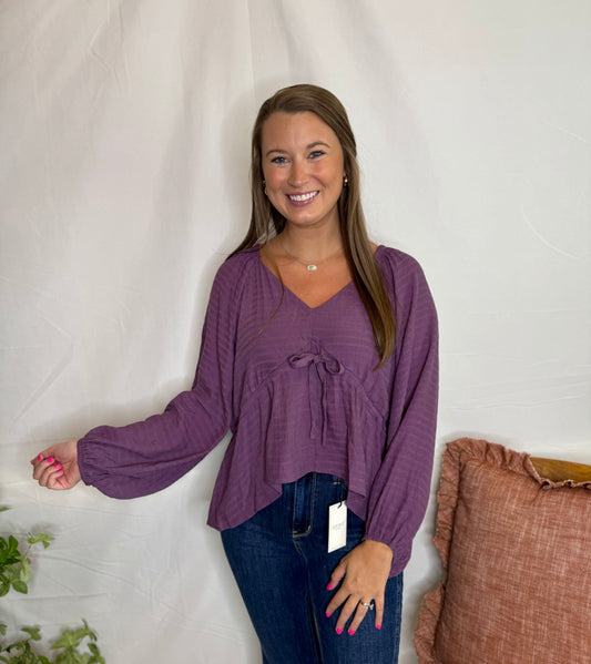 The V-Neck Purple Blouse