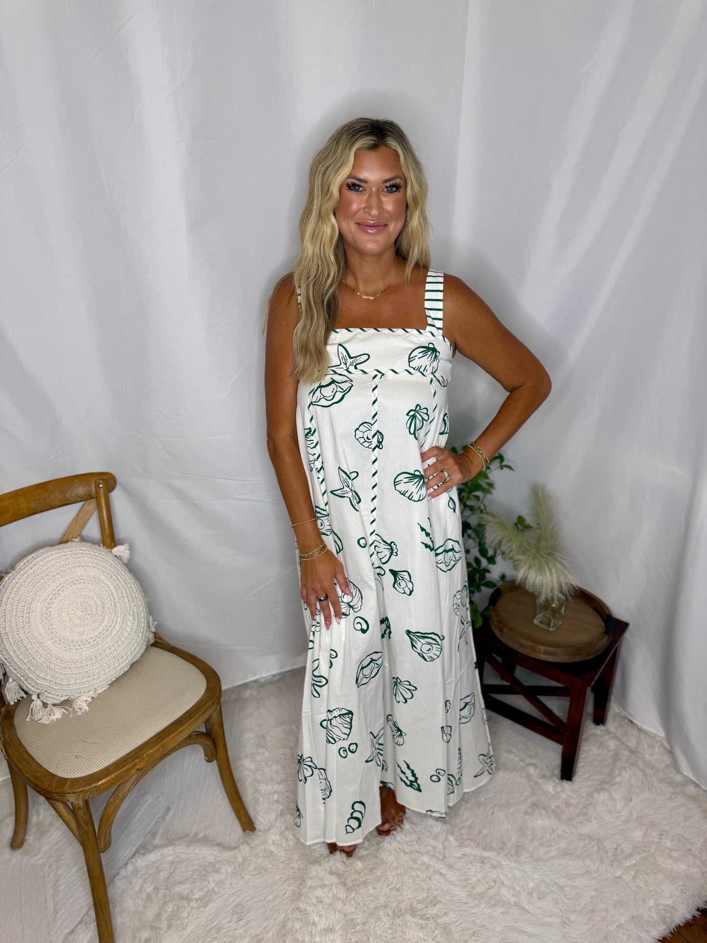 The Nautical Green Maxi Dress