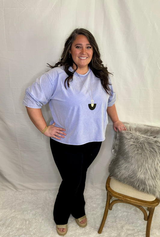 The Go To Casual Top Plus Size- Lavender