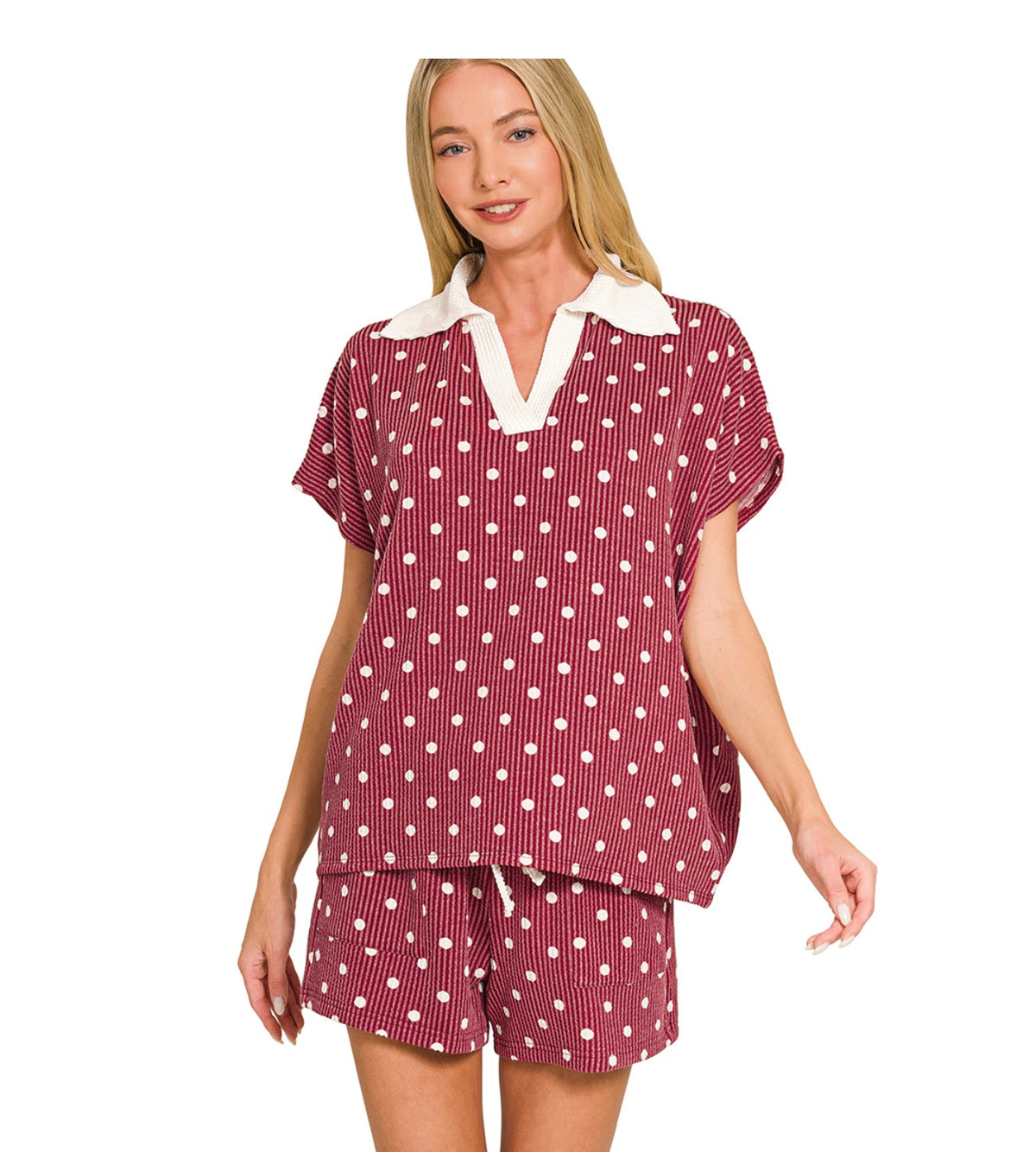 The Ribbed Polka Dot Set