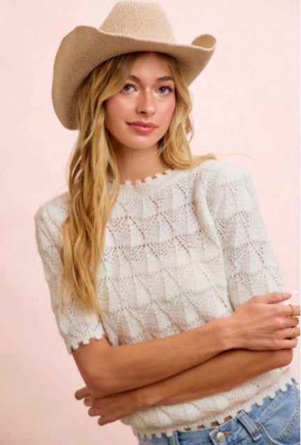 The Ivory Crochet Sweater