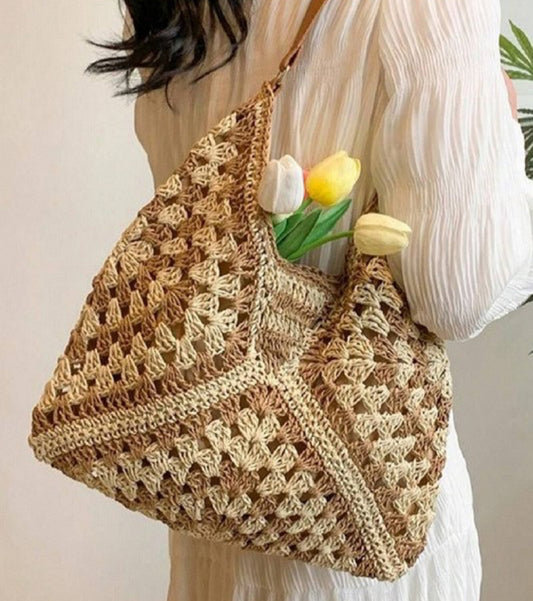 Woven Straw Shoulder Bag