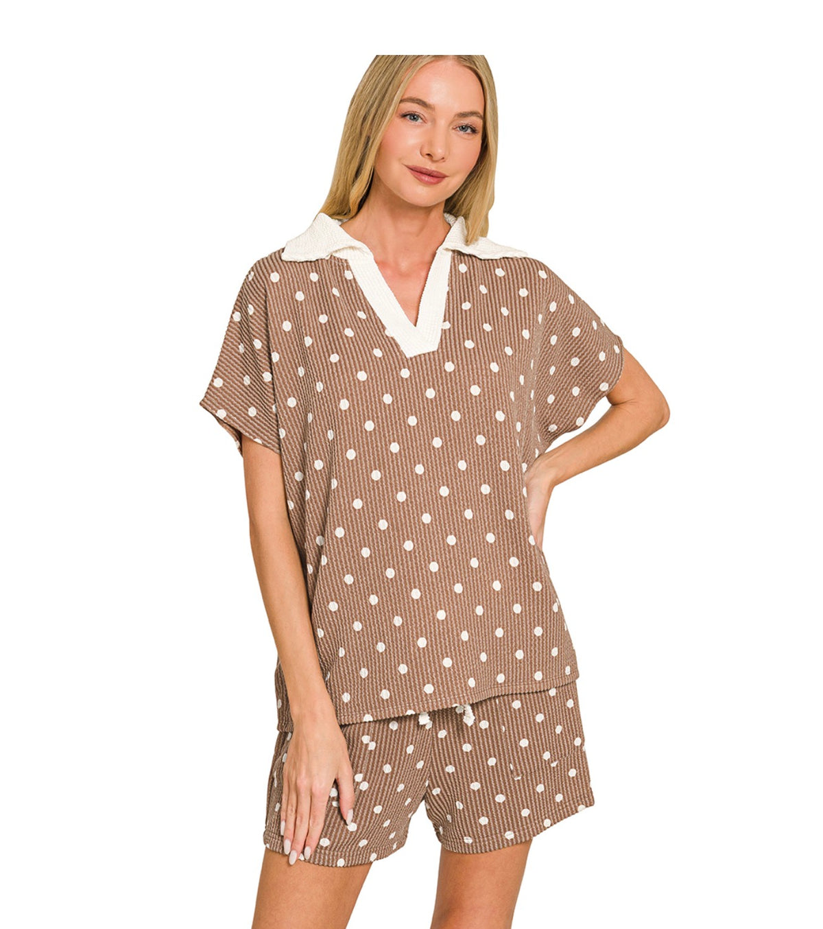 The Ribbed Polka Dot Set