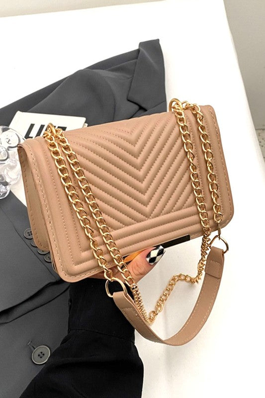 The Chevron Crossbody - Ash Mocha