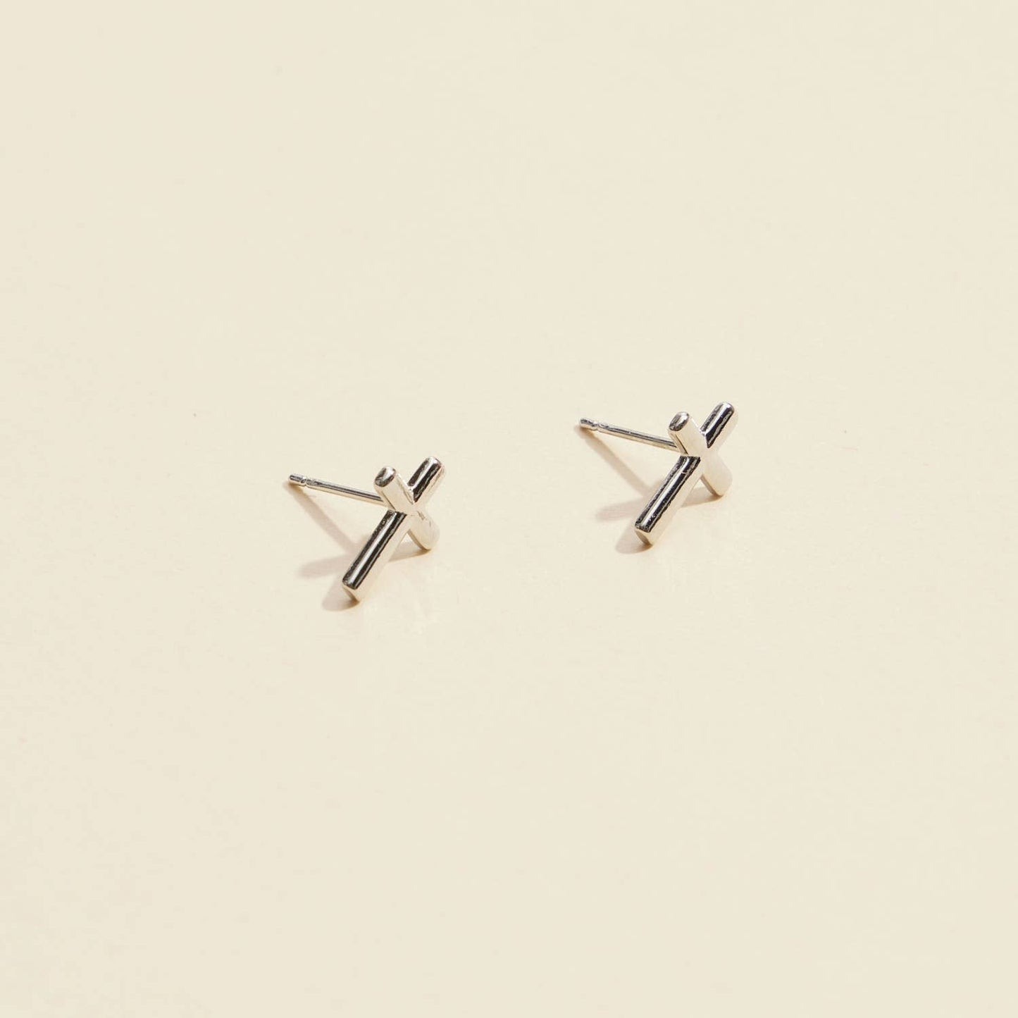 The Cross Gold Dip Stud Earrings