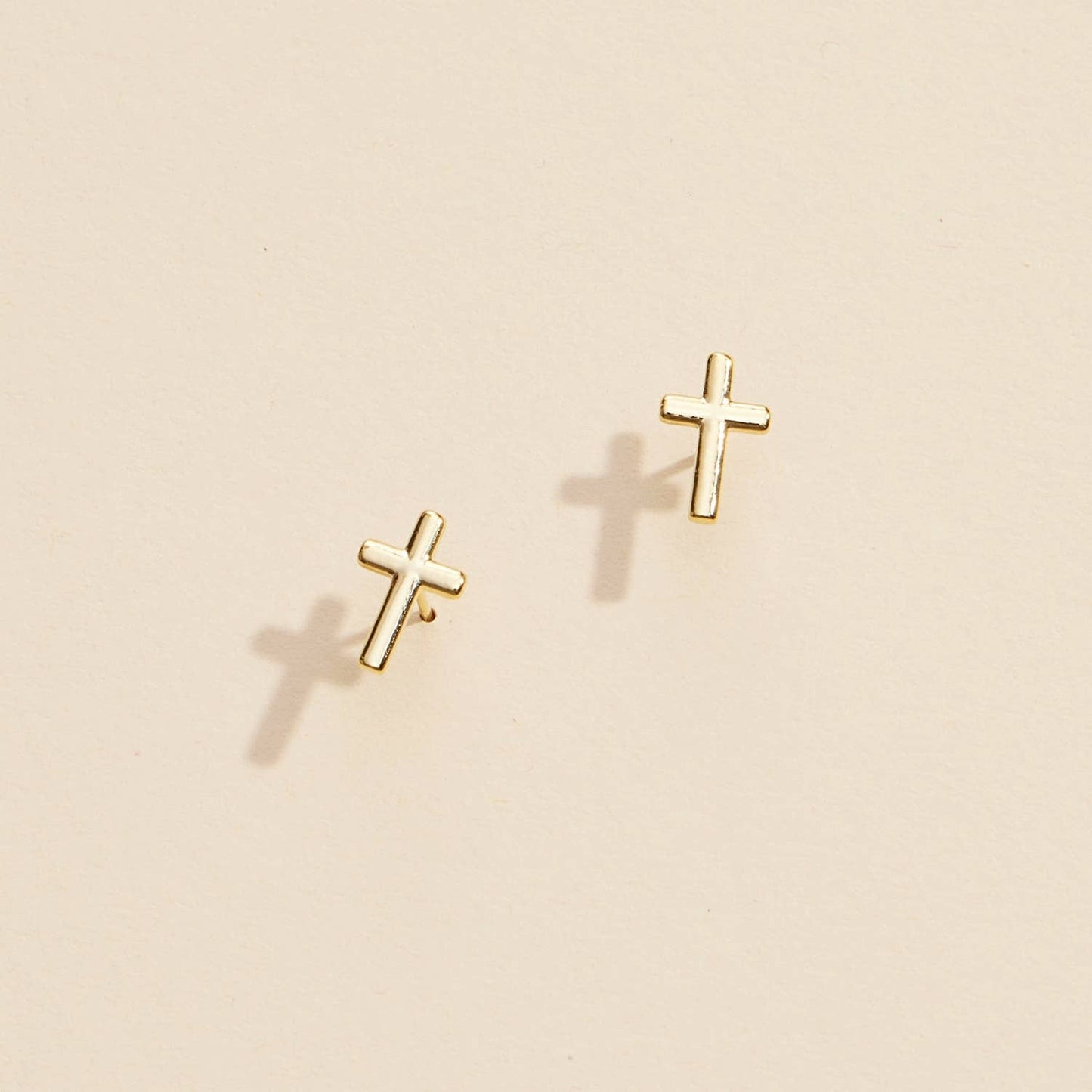 The Cross Gold Dip Stud Earrings