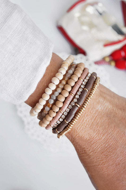 The Neutral Tone Beaded Bracelet Stack