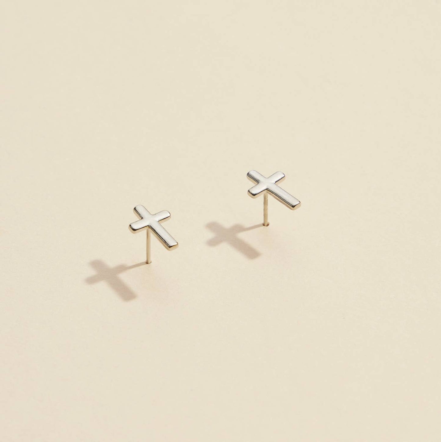 The Cross Gold Dip Stud Earrings