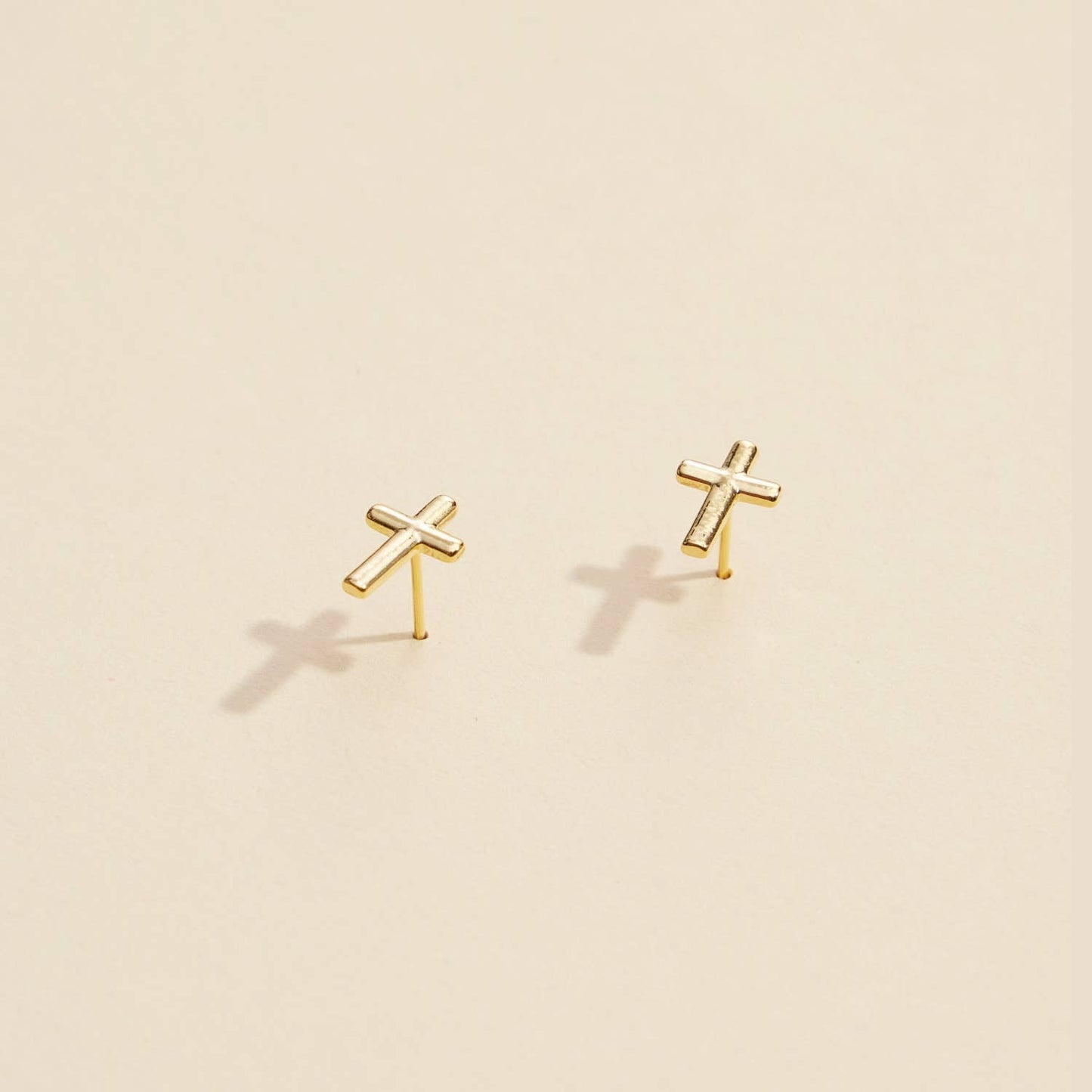 The Cross Gold Dip Stud Earrings