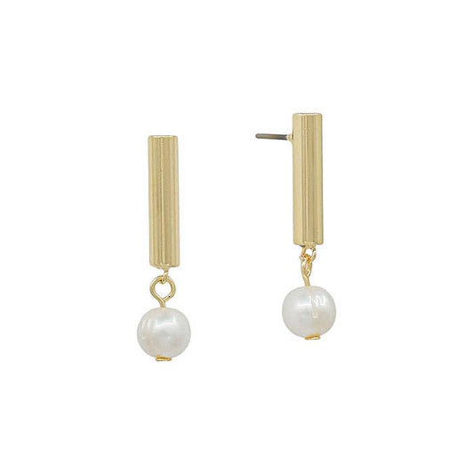 The Gold Bar and Pearl Earrings