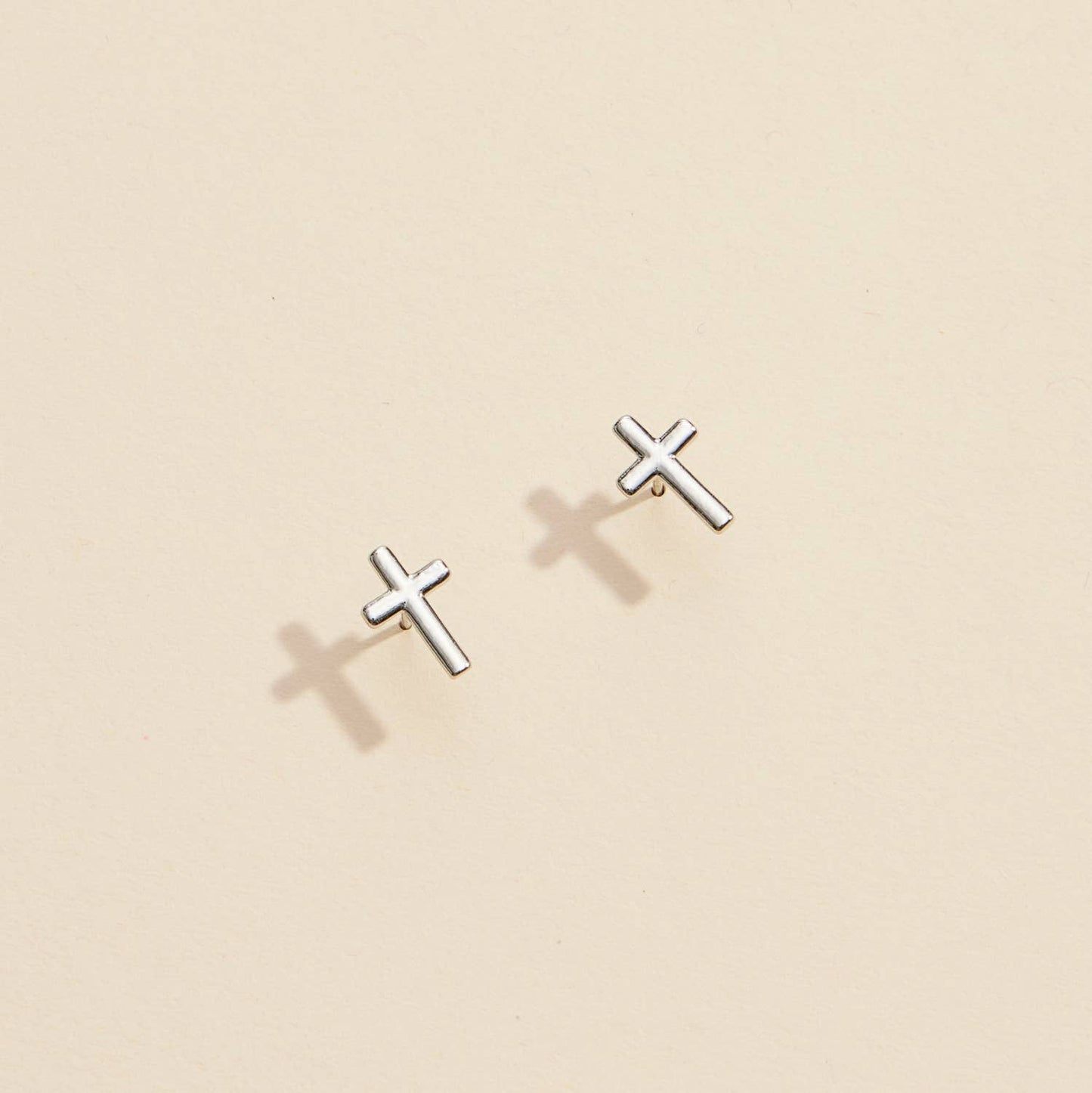 The Cross Gold Dip Stud Earrings